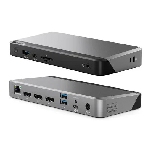 Clarity Max Pro 32" UHD 4K Monitor with USB-C Power Delivery and Webcam (Pack of 3) + DX3 Triple 4K Display Universal Docking Station – with 100W Power Delivery