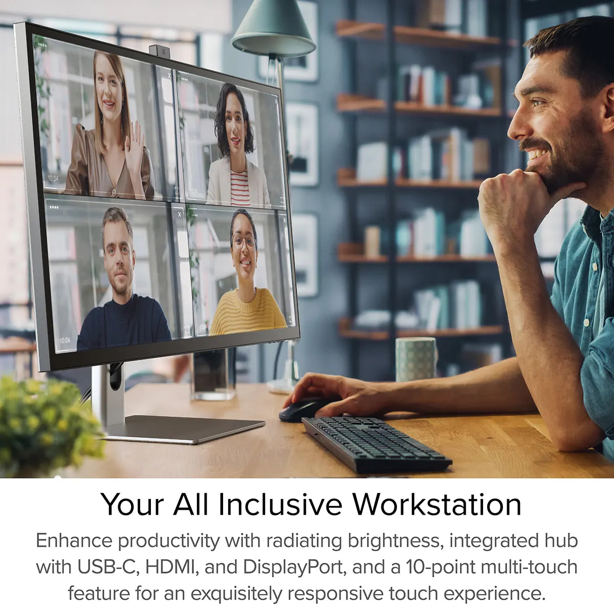 Clarity Max Pro 32" UHD 4K Monitor with USB-C Power Delivery and Webcam + Dual 4K Universal Docking Station – DisplayPort Edition