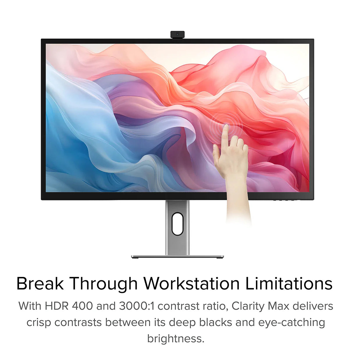 Clarity Max Touch 32" UHD 4K Monitor with USB-C Power Delivery, Webcam and Touch Screen + Dual 4K Universal Docking Station – HDMI Edition