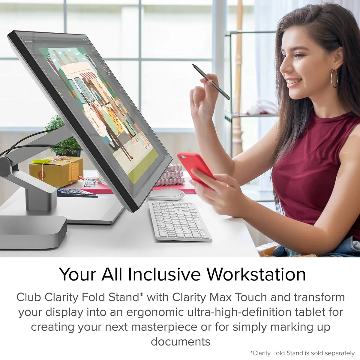 Clarity Max Touch 32" UHD 4K Monitor with USB-C Power Delivery, Webcam and Touch Screen (Pack of 2) + Dual 4K Universal Docking Station – HDMI Edition