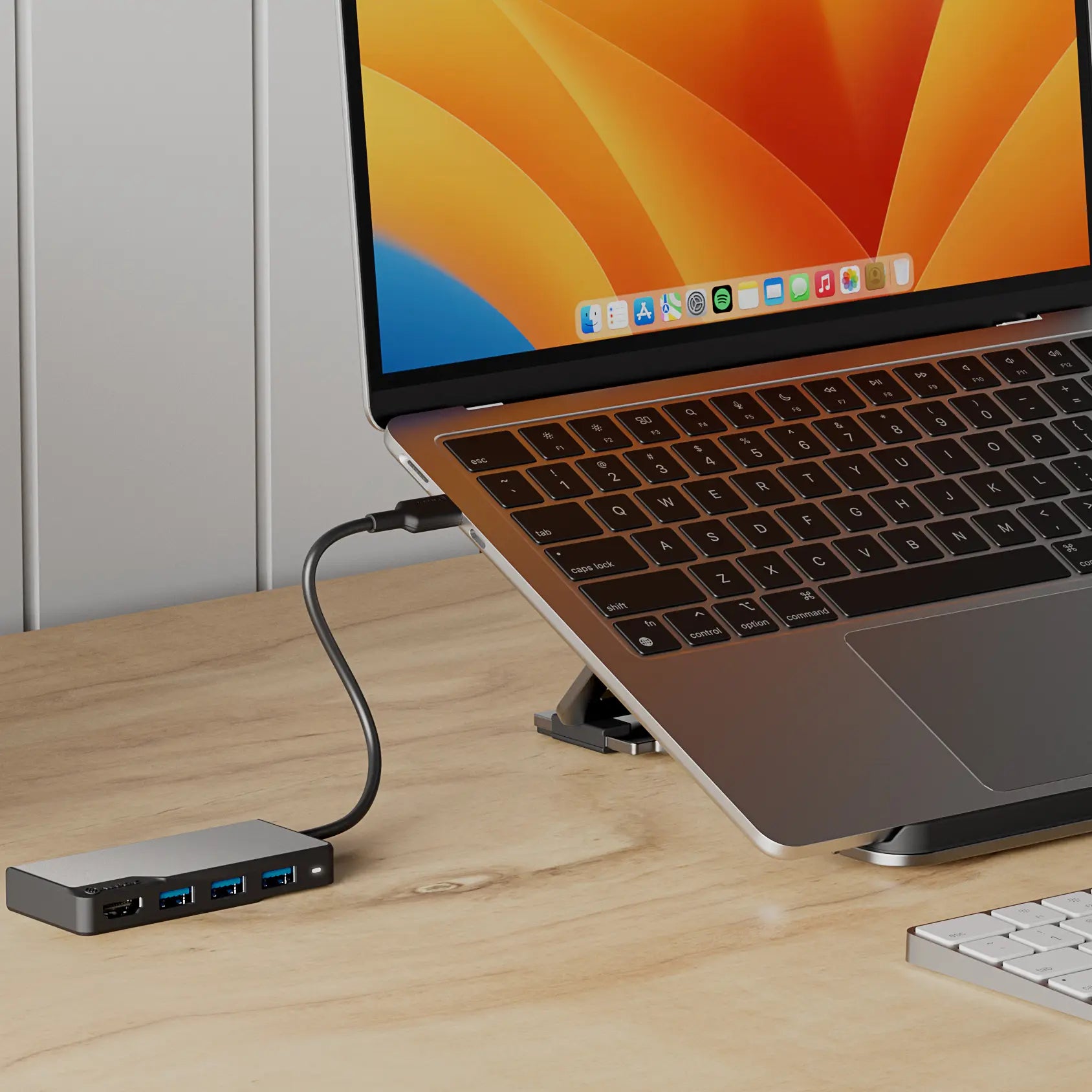 FLEX Adjustable Laptop Stand with 5-in-1 4K USB-C Hub