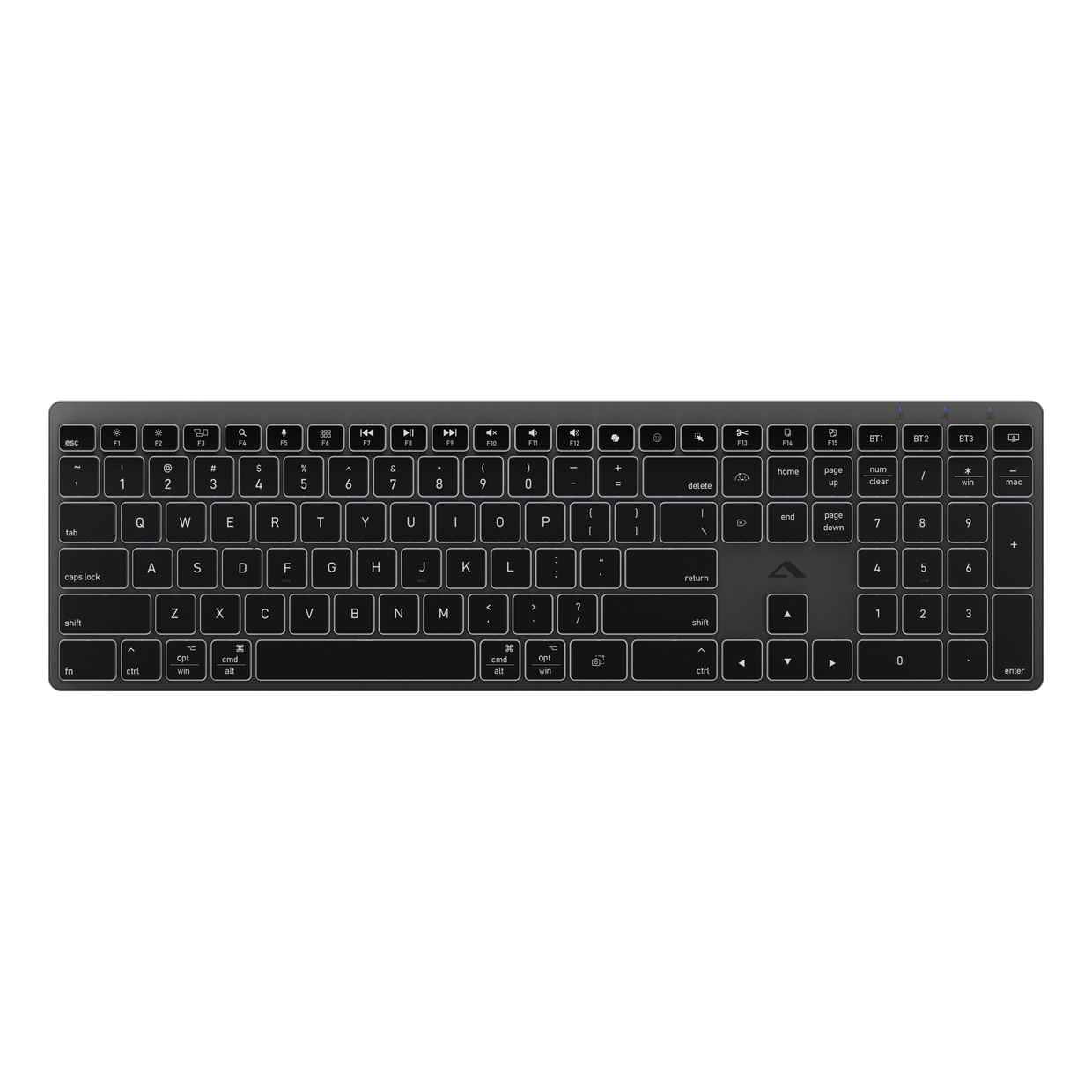 Hush Full Size USB-C Rechargeable Wireless Keyboard with Backlight